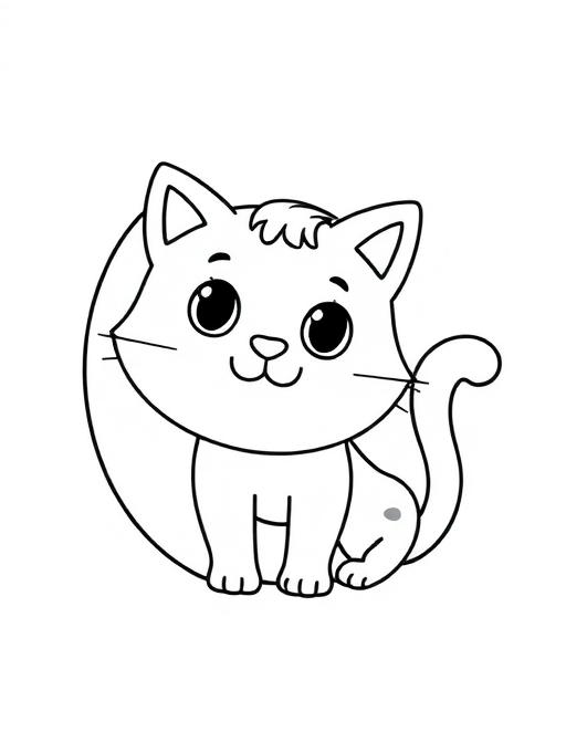 Letter C with cat illustration for learning and coloring